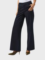 Classic Wide-Leg Stretch Jeans - Dark Denim Blue