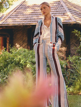 Willow Linen Viscose Pant - Iridescent Stripe