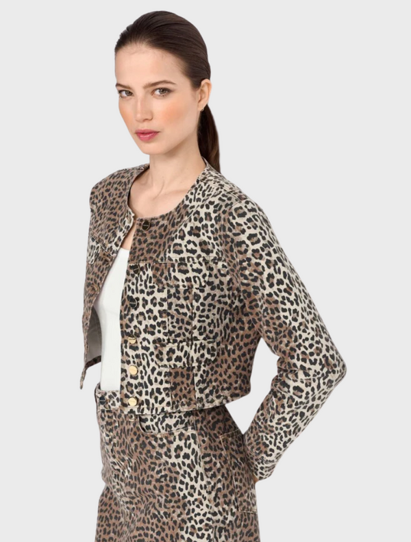 Short Leopard Jacket - Caffee Latte