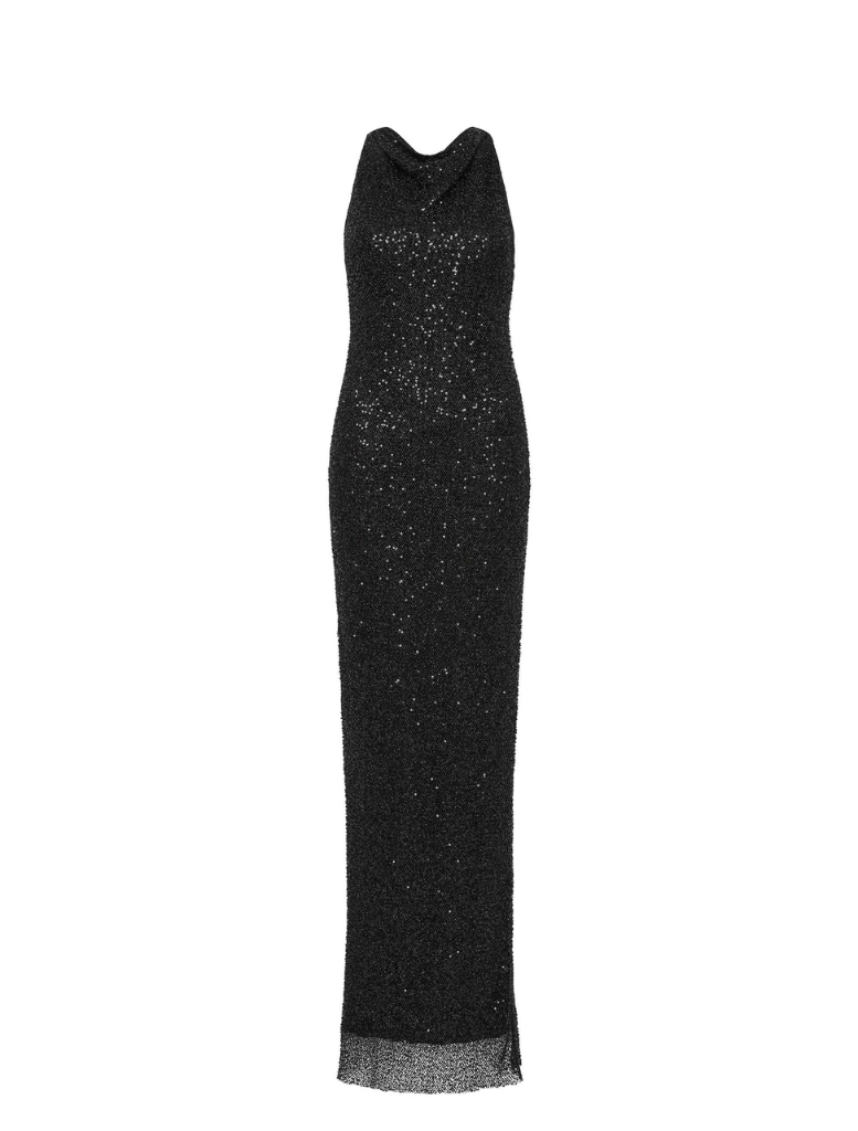 Nixie Halter Gown -Black