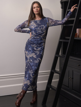 Casella Mesh Dress - Denim Multi