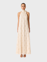 Vessia Halter Neck Maxi Dress - Cream