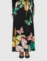 Camila Maxi Skirt - Papillon Print in Black