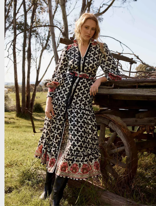 Marielle Linen Viscose Maxi Dress - Country Tapestry
