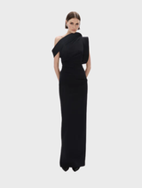 Rowana One Shoulder Gown - Black