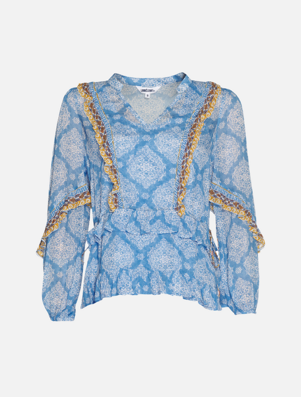 Anacapri Blouse - Blue Bell Multi