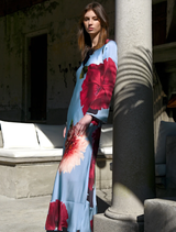 Glow For It Dress - Blue Floral