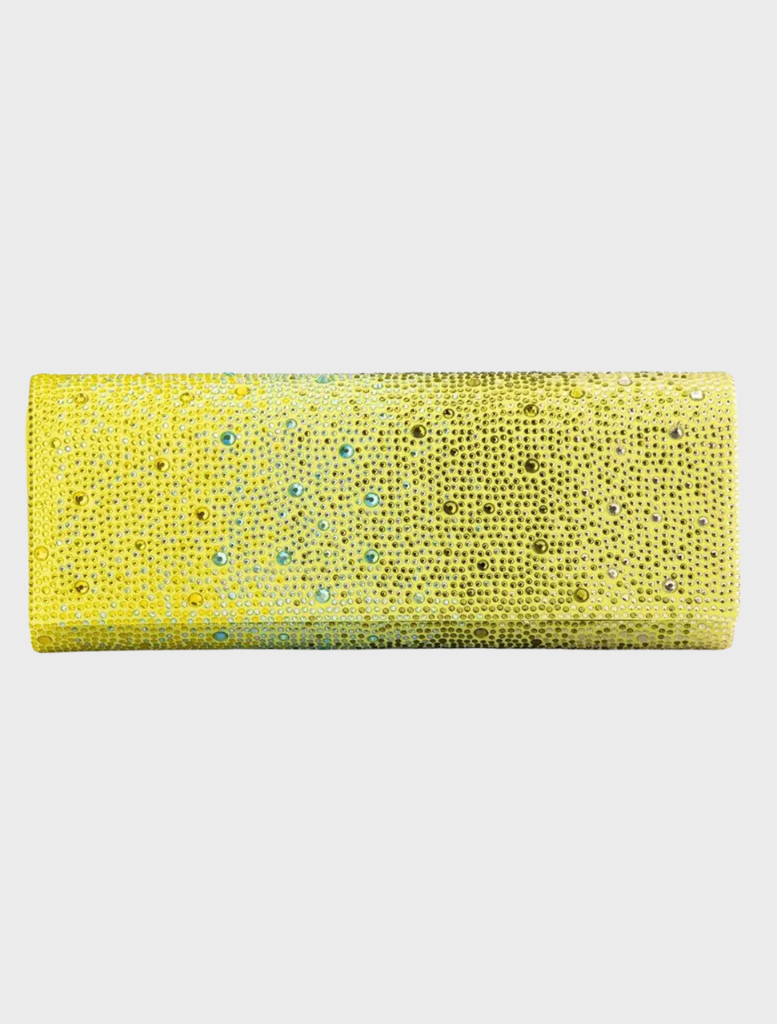 Camille Ombre Hotfix Clutch - Chartreuse