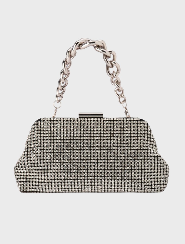 Jerry Crystal Vintage Clutch - Silver