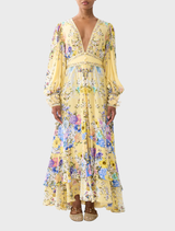 Long Button Front Dress - Darling Buds