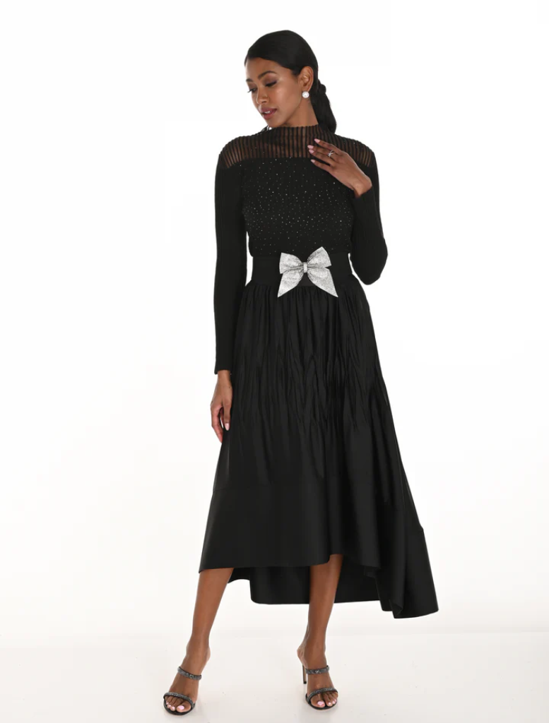 Knit Belt - Black/Silver