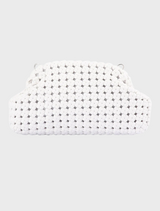 Everly Hand Woven Clutch - White