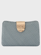 Lindy Woven Clutch - Blue