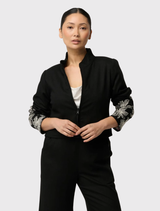 Delray Reversible Printed Linen Jacket - Sunset Orchid/Noir Orchid