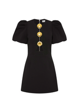 Sirene Puff Sleeve Mini Dress  - Black