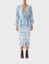 Long Split Front Twist Dress - The Hum Of The Alhambra