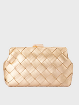 Quinn Woven Clutch - Gold