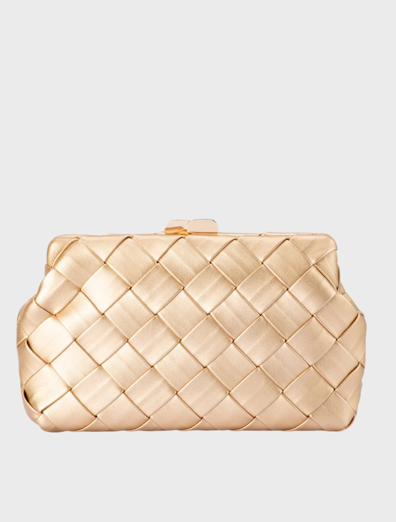 Quinn Woven Clutch - Gold
