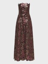 Iman Sequin Gown - Chocolate Plum