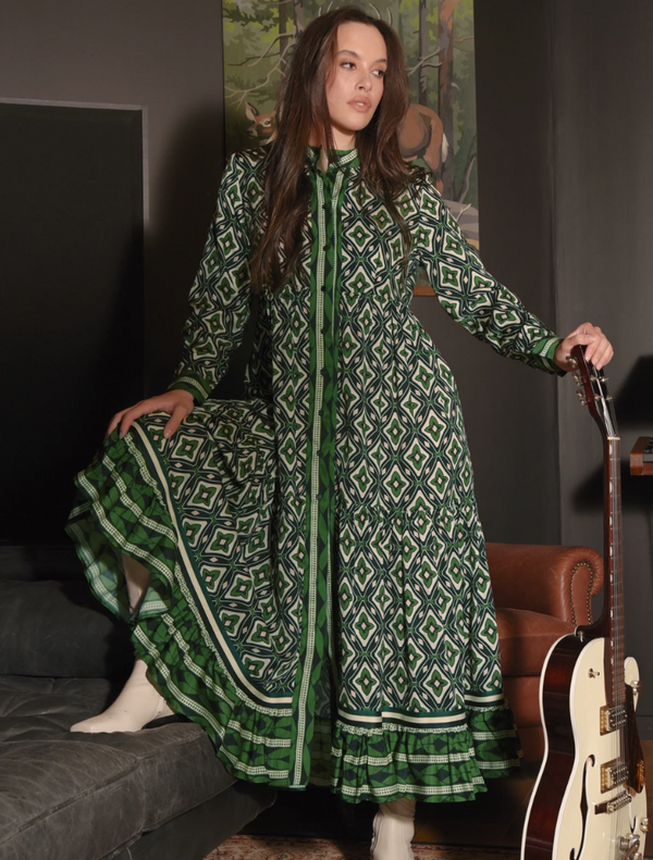Dressing Game dress -  Green Geo