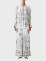 Relaxed Placket Detail Shirt - Marble heaven