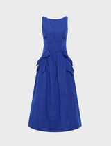 Teles Bow Midi Dress - Ultramarine Blue