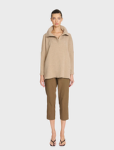 Tube Zip Sweater - Almondine