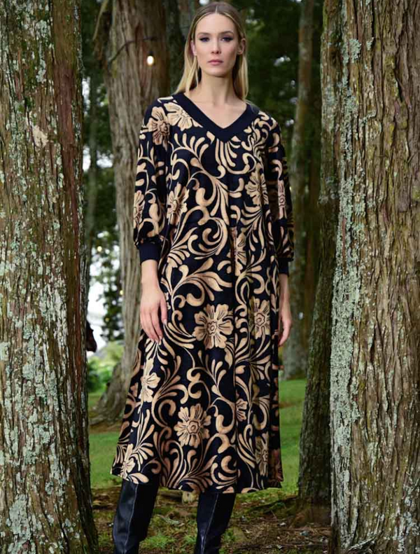 Subtle Sweet Dress - Black Brown