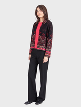 Jacquard Jacket, Ornament Pattern - Chocolate Black