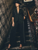 Elvira Viscose Stretch Crepe Pant - Onyx