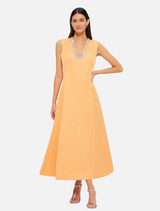 Nicola Embellished Midi Dress - Ochre