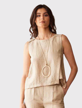 Pleat Shell Top - Sand