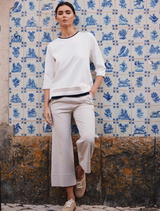 Rib Front Top - Ecru