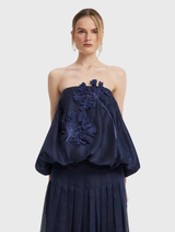 Leonie Appliqué Bustier Top - Midnight