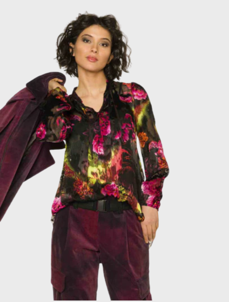 Blouse Peony - Black/Pink