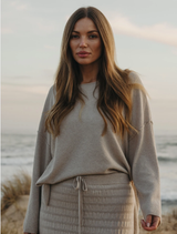 Winter Retreat Merino Cotton Pullover - Wheat