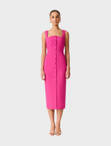 Elva Fitted Midi Dress - Magentapink