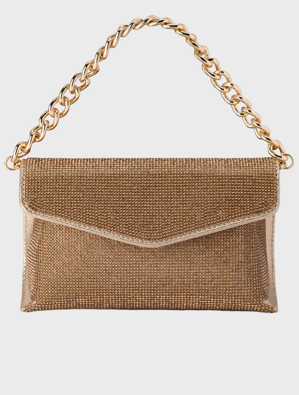 Nico Crystal Clutch - Gold