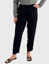 Soft Zip Pant - Navy