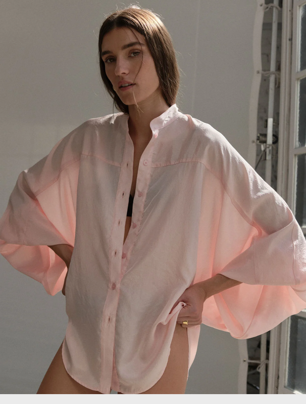 Tumbled Taffeta Billow Blouse - Fondant