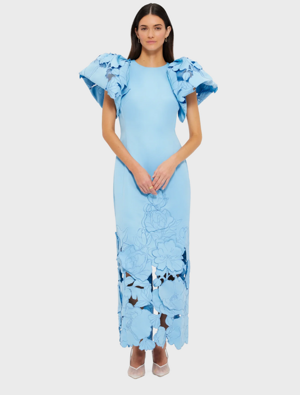 Lucinda Appliqué Maxi Dress - Cornflower Blue
