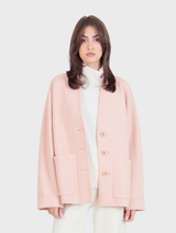 Boiled Wool Coat - Light Pink