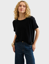 Athena Scoop Tee - Black