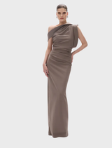 Rowana One Shoulder Gown - Slate