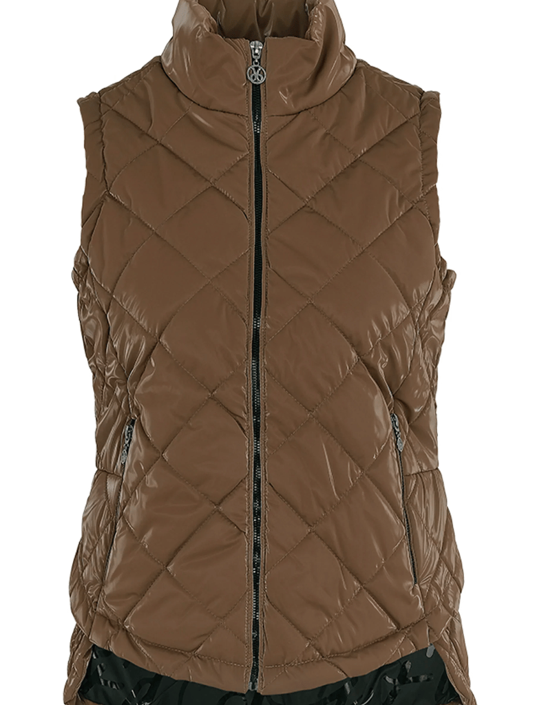 Gloss Padded Gilet  - Camel