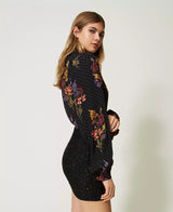 Floral crêpe and polka dot blouse -  Jolie Fleurs Print / Black