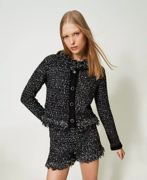 Bouclé lurex jacket - Bicolour Black / "Snow" White