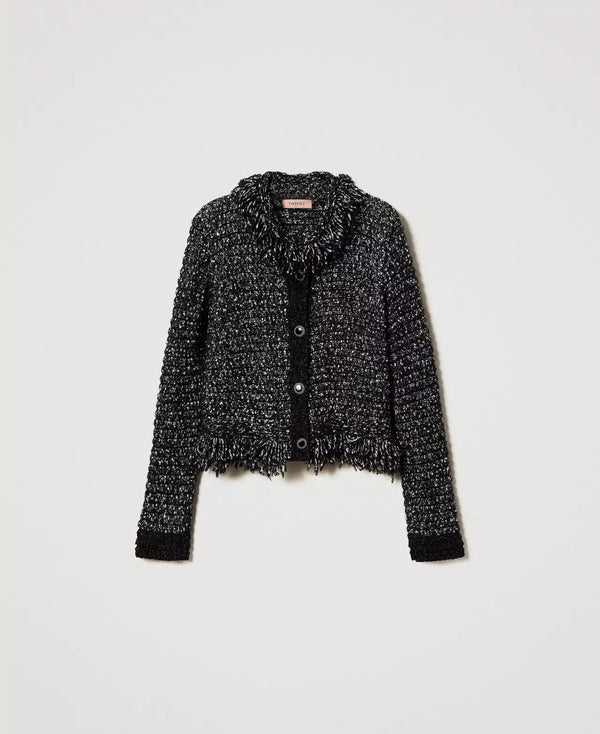 Bouclé lurex jacket - Bicolour Black / "Snow" White