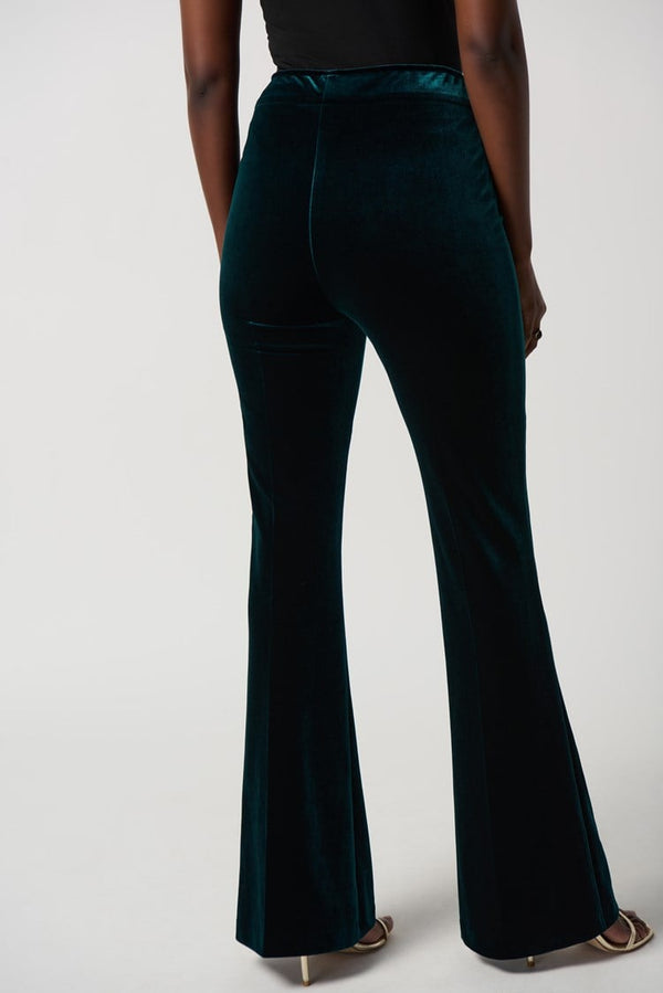 Joseph Ribkoff Velvet Flared Pull-On Pants 234289 - Dark Green