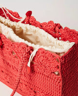 Floral crochet shopper - watermelon